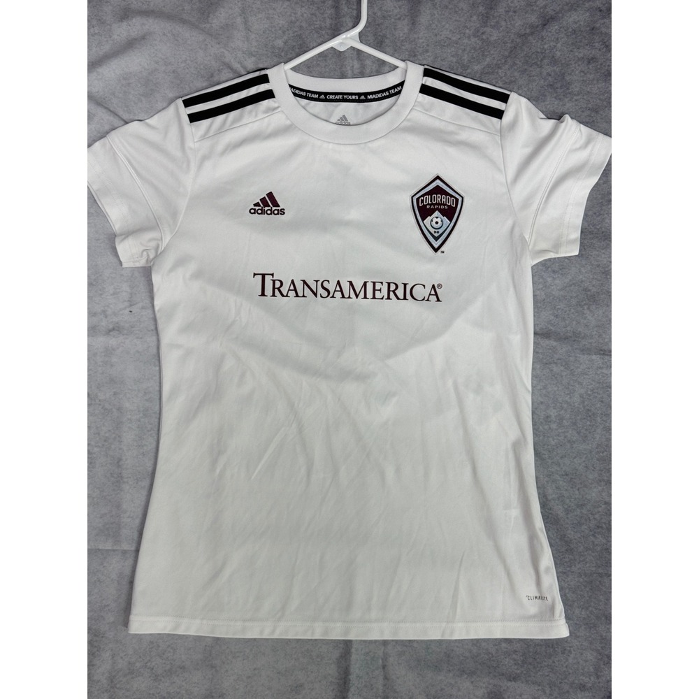 Adidas Colorado Rapids Soccer Jersey Womens Medium White Climalite Shirt No 3